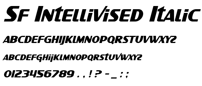 SF Intellivised Italic font